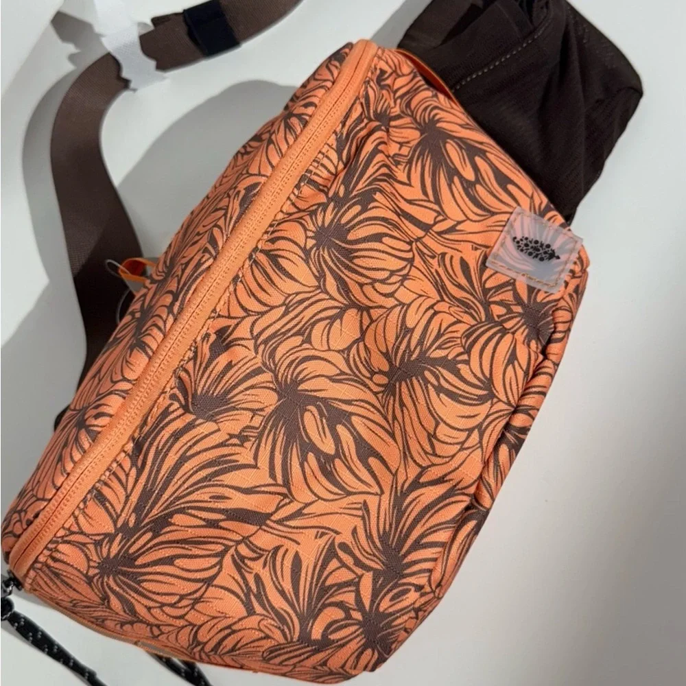 Free People! FP Movement Happy Camper Sling Bag In Monstera Brown NWT!
